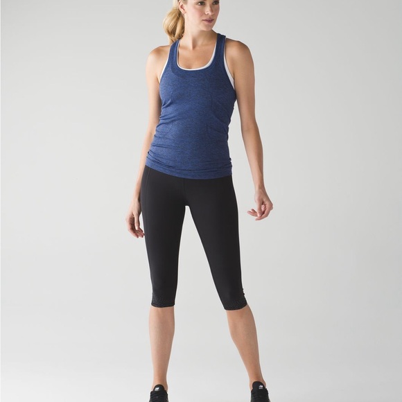 lululemon athletica Tops - Lululemon Swiftly Tech Racerback in Sapphire Blue/Black: 6